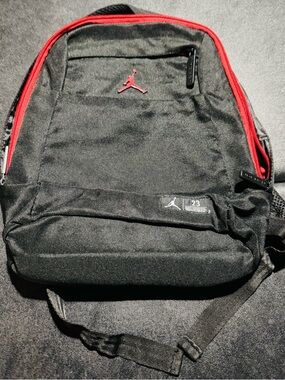 Jordan Black Backpack with Red Accents - Jumpman Detail